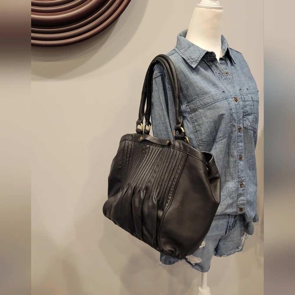 Ella Moss Black Leather Handbag/Shoulder bag